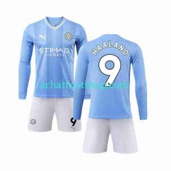 Maillot Manchester City Haaland 9 Domicile Tenue pour Enfant 2023-2024 Manche Longue