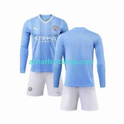 Maillot Manchester City Domicile Tenue pour Enfant 2023-2024 Manche Longue