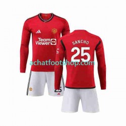 Maillot Manchester United Sancho 25 Domicile Tenue pour Enfant 2023-2024 Manche Longue