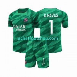 Maillot Paris Saint-Germain K.NAVAS 1 Gardien Domicile Tenue pour Enfant 2023-2024 Manche Courte