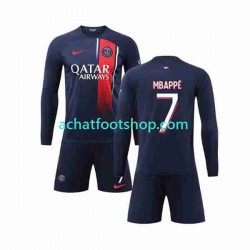 Maillot Paris Saint-Germain Mbappé Kylian 7 Domicile Tenue pour Enfant 2023-2024 Manche Longue