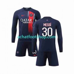 Maillot Paris Saint-Germain Lionel Messi 30 Domicile Tenue pour Enfant 2023-2024 Manche Longue