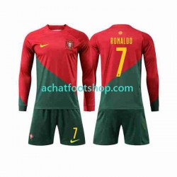 Maillot Portugal Ronaldo 7 Domicile Tenue pour Enfant Coupe du Monde 2022 Manche Longue Maillot Portugal Ronaldo 7 Domicile Tenue pour Enfant Coupe du Monde 2022 Manche Longue