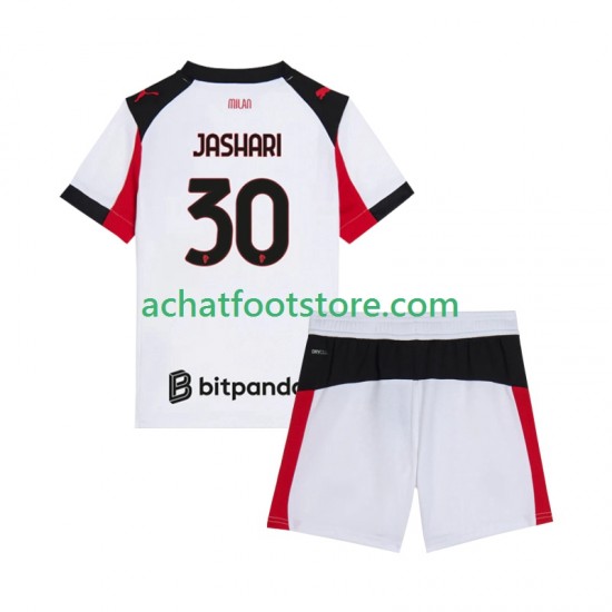 Maillot AC Milan Ardon Jashari 30 Extérieur Tenue pour Enfant 2025-2026 Manche Courte