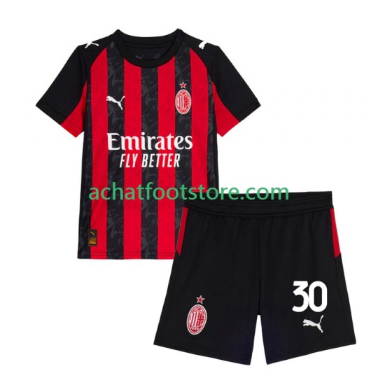 Maillot AC Milan Ardon Jashari 30 Domicile Tenue pour Enfant 2025-2026 Manche Courte