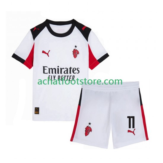 Maillot AC Milan Christian Pulisic 11 Extérieur Tenue pour Enfant 2025-2026 Manche Courte
