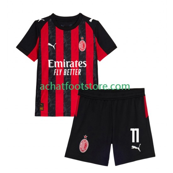 Maillot AC Milan Christian Pulisic 11 Domicile Tenue pour Enfant 2025-2026 Manche Courte