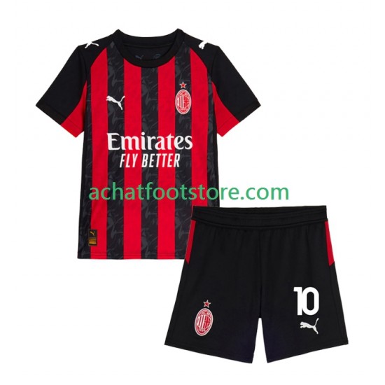 Maillot AC Milan Rafael Leao 10 Domicile Tenue pour Enfant 2025-2026 Manche Courte