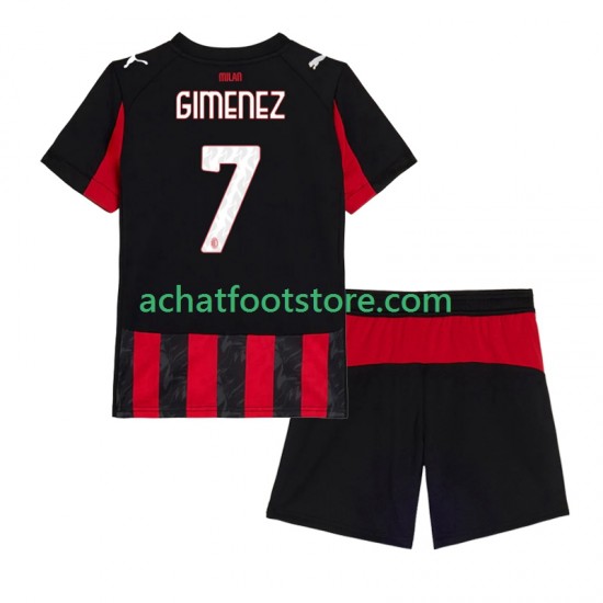 Maillot AC Milan Santiago Gimenez 7 Domicile Tenue pour Enfant 2025-2026 Manche Courte
