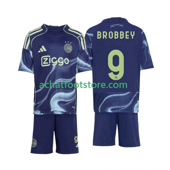 Maillot Ajax Amsterdam Brian Brobbey 9 Extérieur Tenue pour Enfant 2025-2026 Manche Courte