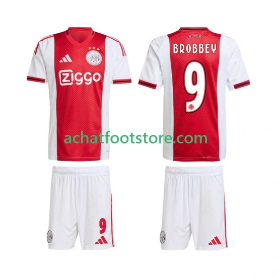 Maillot Ajax Amsterdam Brian Brobbey 9 Domicile Tenue pour Enfant 2025-2026 Manche Courte