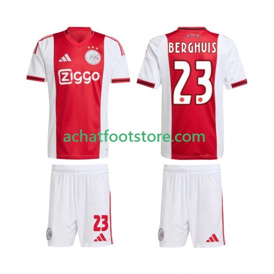 Maillot Ajax Amsterdam Steven Berghuis 23 Domicile Tenue pour Enfant 2025-2026 Manche Courte