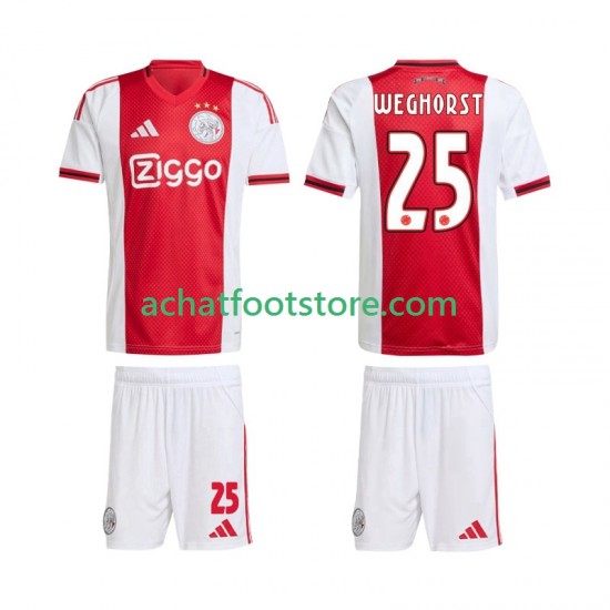 Maillot Ajax Amsterdam Wout Weghorst 25 Domicile Tenue pour Enfant 2025-2026 Manche Courte