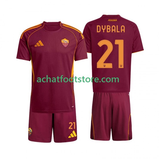 Maillot AS Rome Dybala 21 Domicile Tenue pour Enfant 2025-2026 Manche Courte