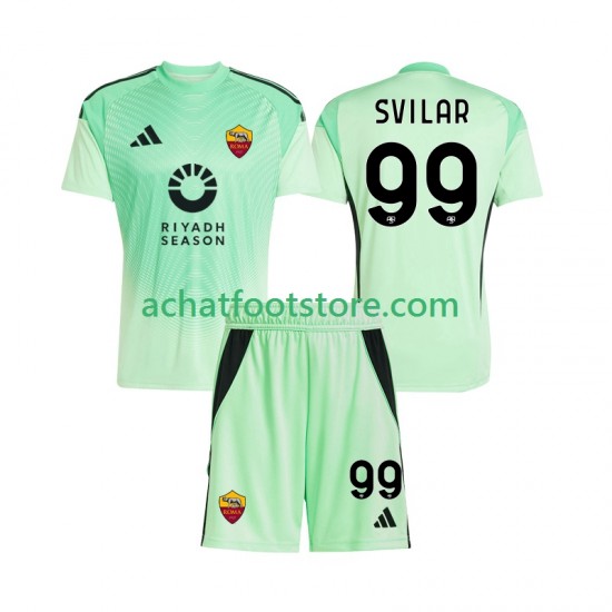 Maillot AS Rome Mile Svilar 99 Gardien Extérieur Tenue 4ème Tenue pour Enfant 2025-2026 Manche Courte
