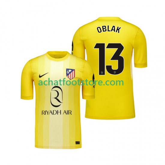 Maillot Atlético Madrid Jan Oblak 13 Gardien Domicile Tenue pour Homme 2025-2026 Manche Courte