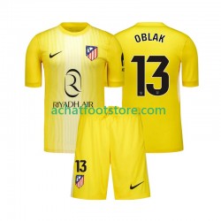 Maillot Atlético Madrid Jan Oblak 13 Gardien Domicile Tenue pour Enfant 2025-2026 Manche Courte