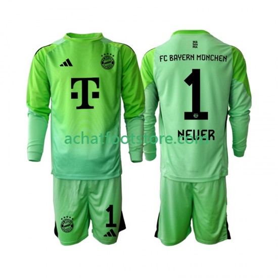 Maillot Bayern Munich Neuer 1 Gardien Domicile Tenue pour Enfant 2025-2026 Manche Longue