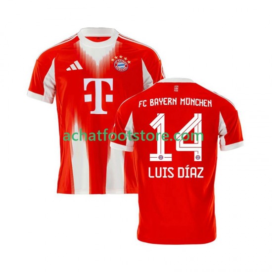 Maillot Bayern Munich Luis Diaz 14 Domicile Tenue pour Homme 2025-2026 Manche Courte