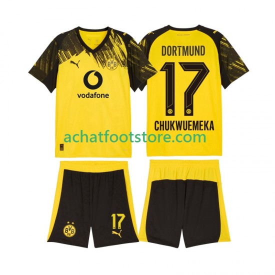 Maillot Borussia Dortmund Carney Chukwuemeka 17 Domicile Tenue pour Enfant 2025-2026 Manche Courte