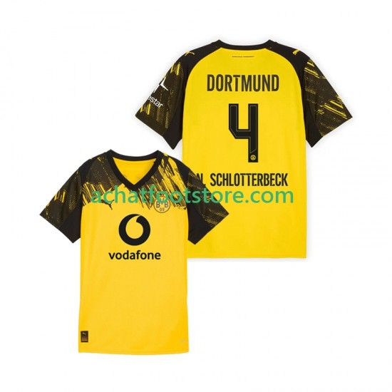 Maillot Borussia Dortmund Nico Schlotterbeck 4 Domicile Tenue pour Homme 2025-2026 Manche Courte