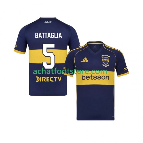 Maillot CA Boca Juniors Rodrigo Battaglia 5 Domicile Tenue pour Homme 2025-2026 Manche Courte