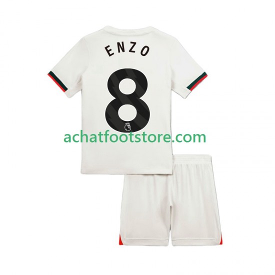 Maillot Chelsea Enzo Fernandez 8 Extérieur Tenue pour Enfant 2025-2026 Manche Courte