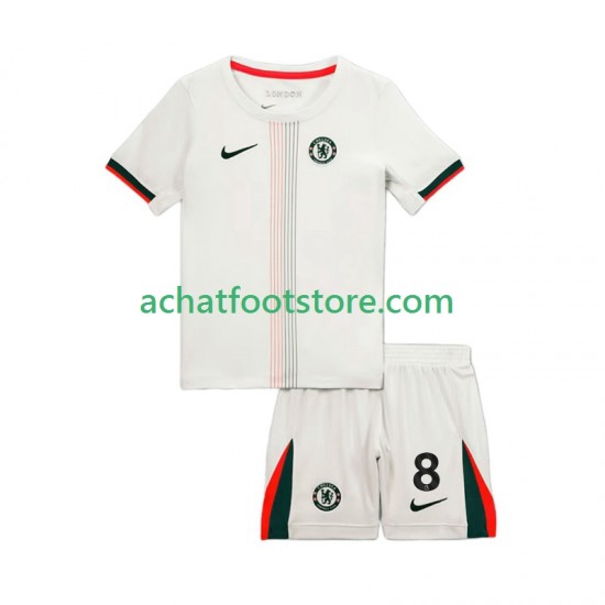 Maillot Chelsea Enzo Fernandez 8 Extérieur Tenue pour Enfant 2025-2026 Manche Courte