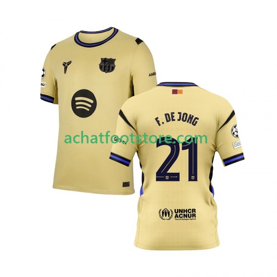 Maillot FC Barcelone Frenkie de Jong 21 Champions League Extérieur Tenue pour Homme 2025-2026 Manche Courte