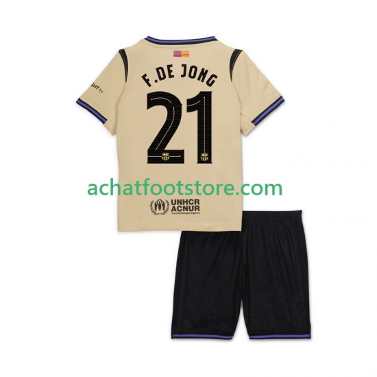 Maillot FC Barcelone Frenkie de Jong 21 UCL Extérieur Tenue pour Enfant 2025-2026 Manche Courte