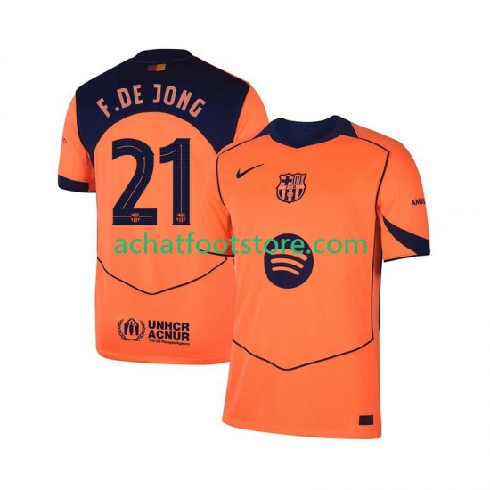 Maillot FC Barcelone Frenkie de Jong 21 UCL 3ème Tenue pour Homme 2025-2026 Manche Courte