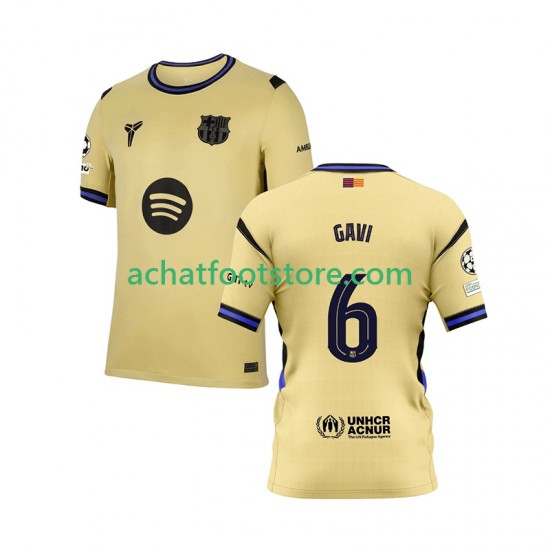 Maillot FC Barcelone Gavi 6 Champions League Extérieur Tenue pour Homme 2025-2026 Manche Courte