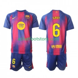 Maillot FC Barcelone Gavi 6 Domicile Tenue pour Enfant 2025-2026 Manche Courte