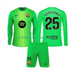 Maillot FC Barcelone Szczesny 25 Gardien Domicile Tenue pour Enfant 2025-2026 Manche Longue