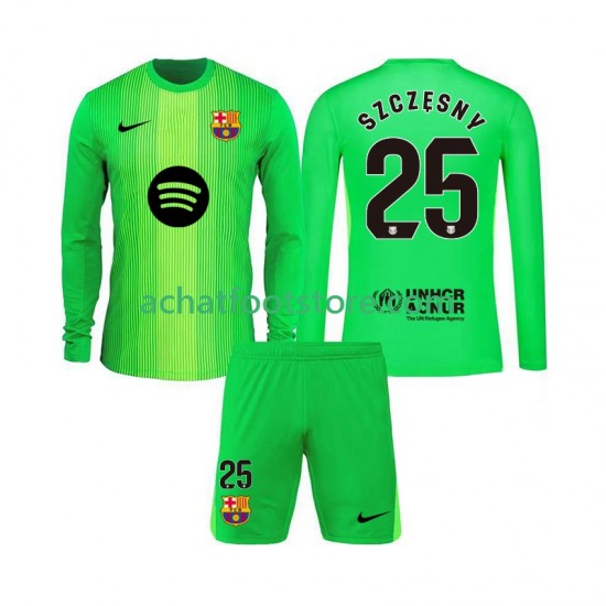 Maillot FC Barcelone Szczesny 25 Gardien Domicile Tenue pour Enfant 2025-2026 Manche Longue