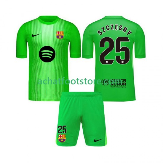 Maillot FC Barcelone Szczesny 25 Gardien Domicile Tenue pour Enfant 2025-2026 Manche Courte