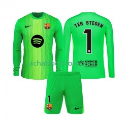 Maillot FC Barcelone Ter Stegen 1 Gardien Domicile Tenue pour Enfant 2025-2026 Manche Longue