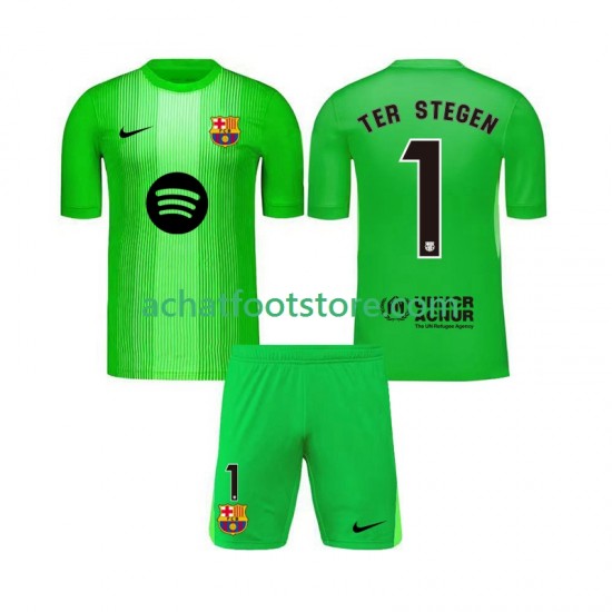 Maillot FC Barcelone Ter Stegen 1 Gardien Domicile Tenue pour Enfant 2025-2026 Manche Courte