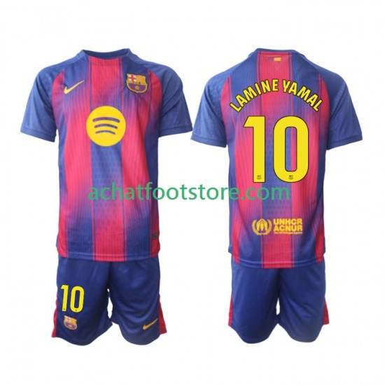 Maillot FC Barcelone Lamine Yamal 10 Domicile Tenue pour Enfant 2025-2026 Manche Courte