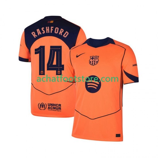 Maillot FC Barcelone Marcus Rashford 14 UCL 3ème Tenue pour Homme 2025-2026 Manche Courte