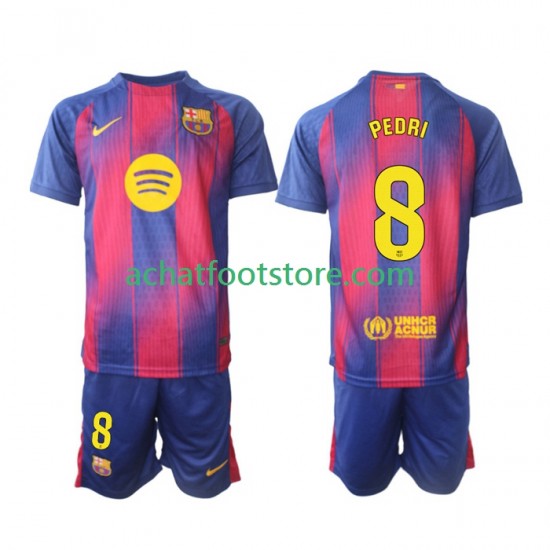 Maillot FC Barcelone Pedri 8 Domicile Tenue pour Enfant 2025-2026 Manche Courte