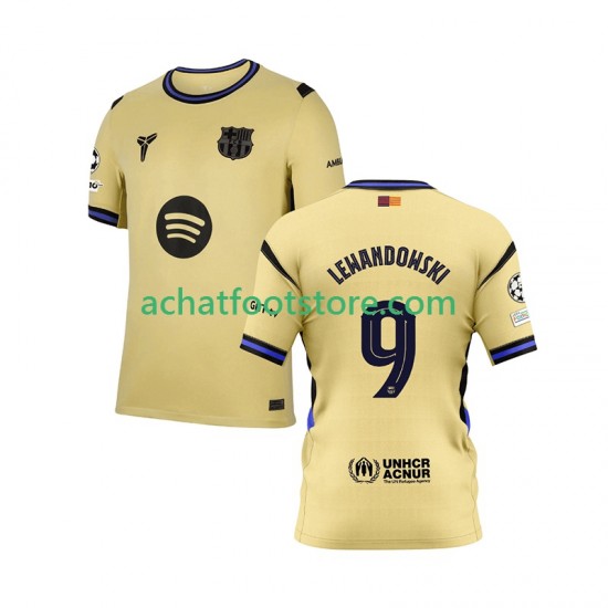 Maillot FC Barcelone Robert Lewandowski 9 Champions League Extérieur Tenue pour Homme 2025-2026 Manche Courte