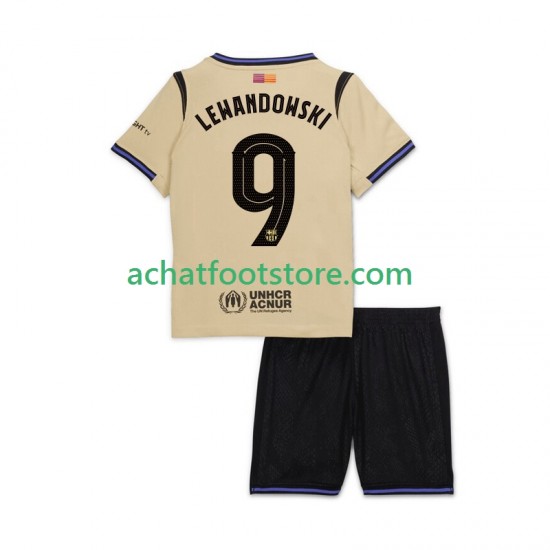 Maillot FC Barcelone Robert Lewandowski 9 UCL Extérieur Tenue pour Enfant 2025-2026 Manche Courte