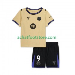 Maillot FC Barcelone Robert Lewandowski 9 UCL Extérieur Tenue pour Enfant 2025-2026 Manche Courte