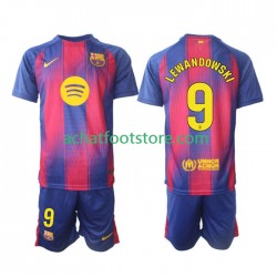 Maillot FC Barcelone Robert Lewandowski 9 Domicile Tenue pour Enfant 2025-2026 Manche Courte