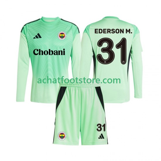 Maillot Fenerbahce Ederson Moraes 31 Gardien Extérieur Tenue pour Enfant 2025-2026 Manche Longue