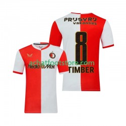 Maillot Feyenoord Rotterdam Quinten Timber 8 Domicile Tenue pour Homme 2025-2026 Manche Courte