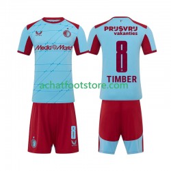 Maillot Feyenoord Rotterdam Quinten Timber 8 3ème Tenue pour Enfant 2025-2026 Manche Courte