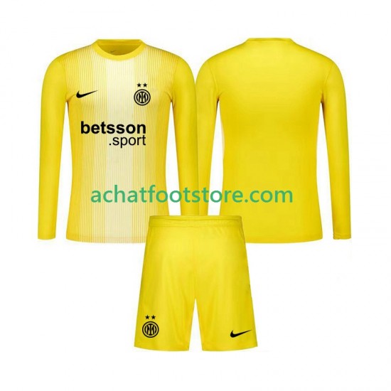 Maillot Inter Milan Gardien Extérieur Tenue pour Enfant 2025-2026 Manche Longue