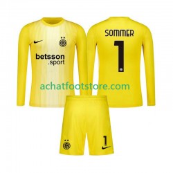 Maillot Inter Milan Yann Sommer 1 Gardien Extérieur Tenue pour Enfant 2025-2026 Manche Longue